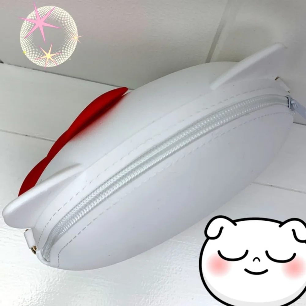 Hello Kitty Sanrio Silicone Crossbody Small Bag White Pink Strap L👀K 🐱 Sanrio